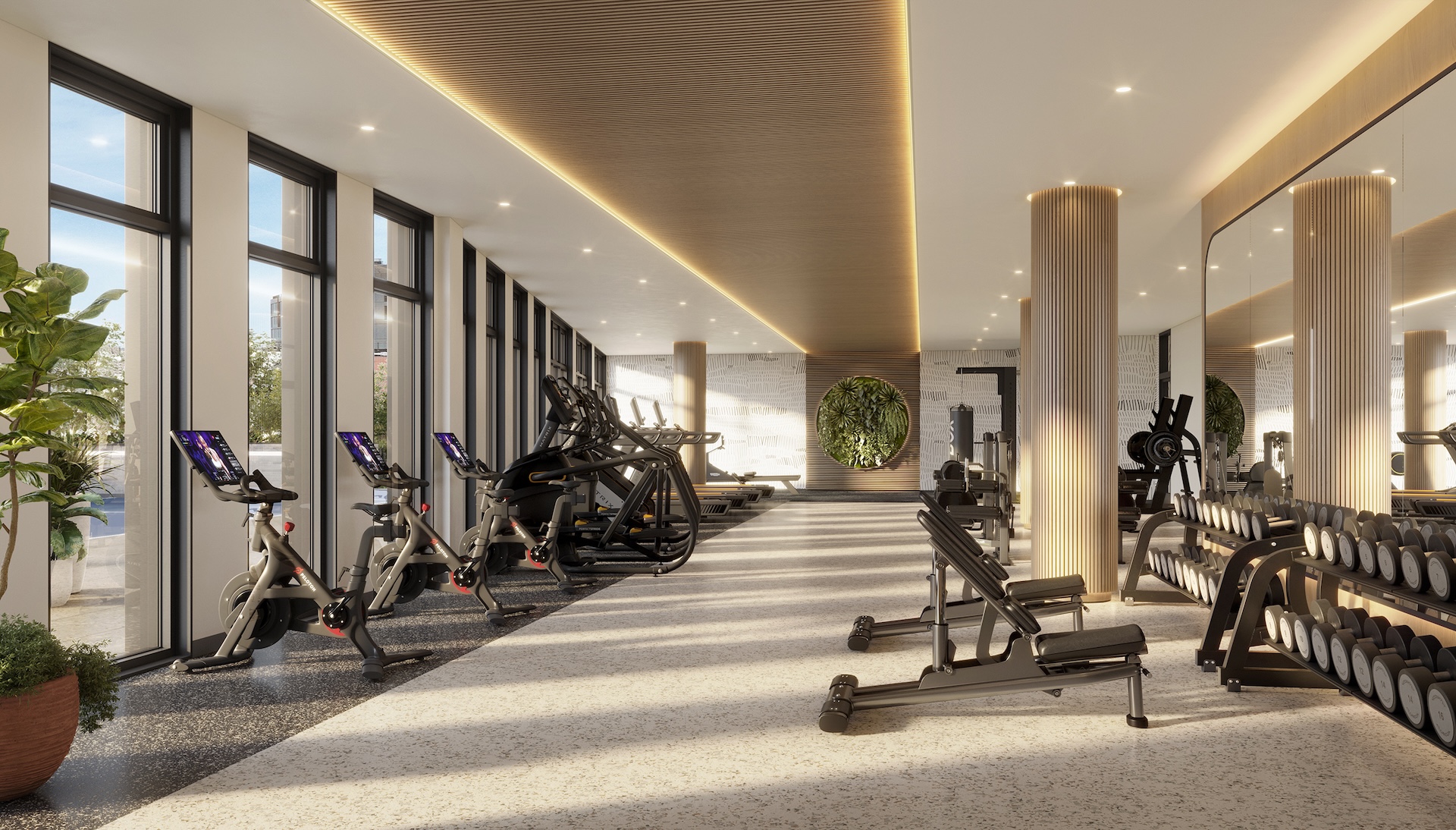 Fitness Center at Prosper luxury apartments Prospect Heights
